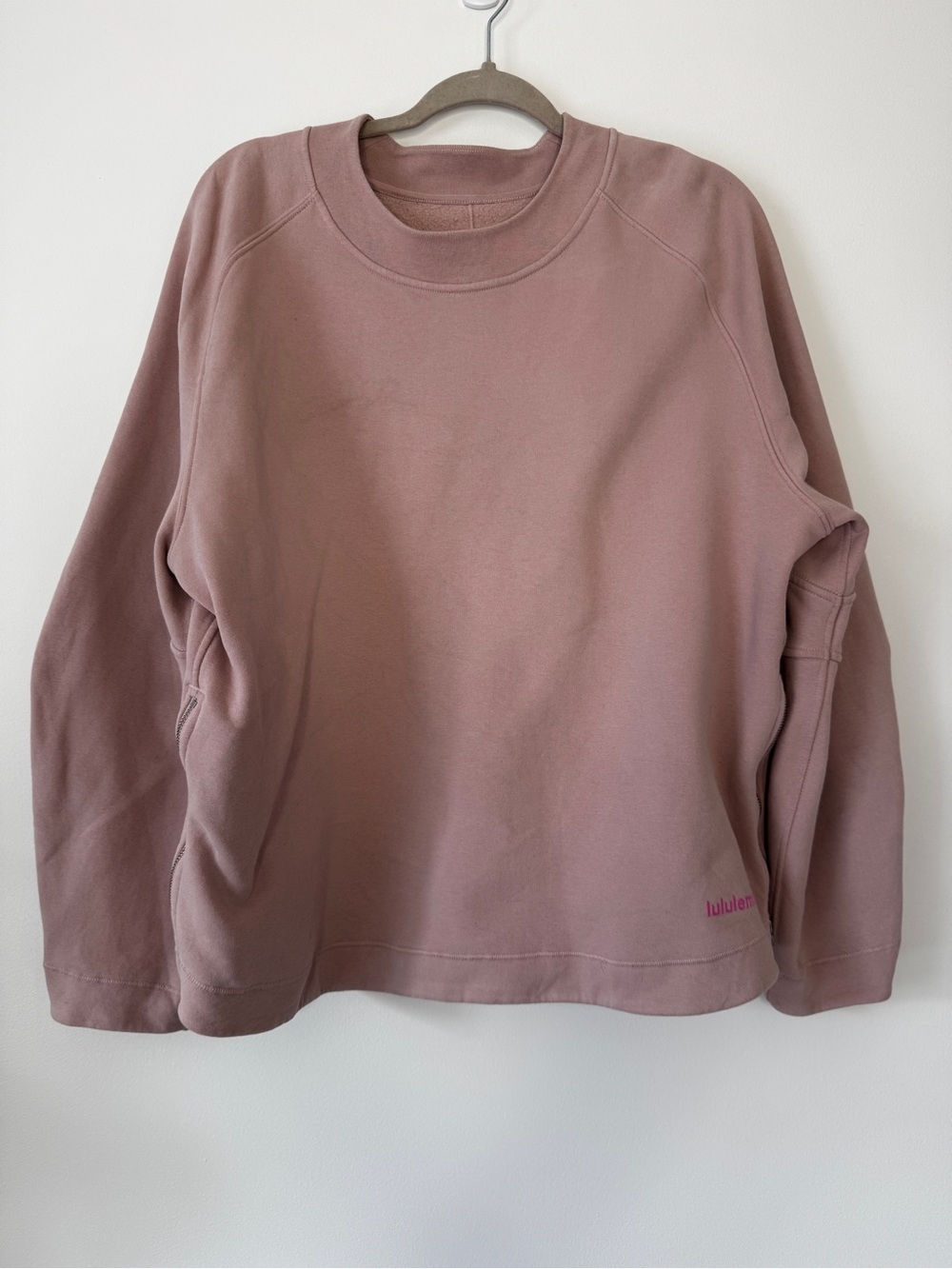 Lululemon Loungeful Relaxed-Fit Crewneck Sweatshirt Mink Berry Fleece L *Flaw - Picture 2 of 13